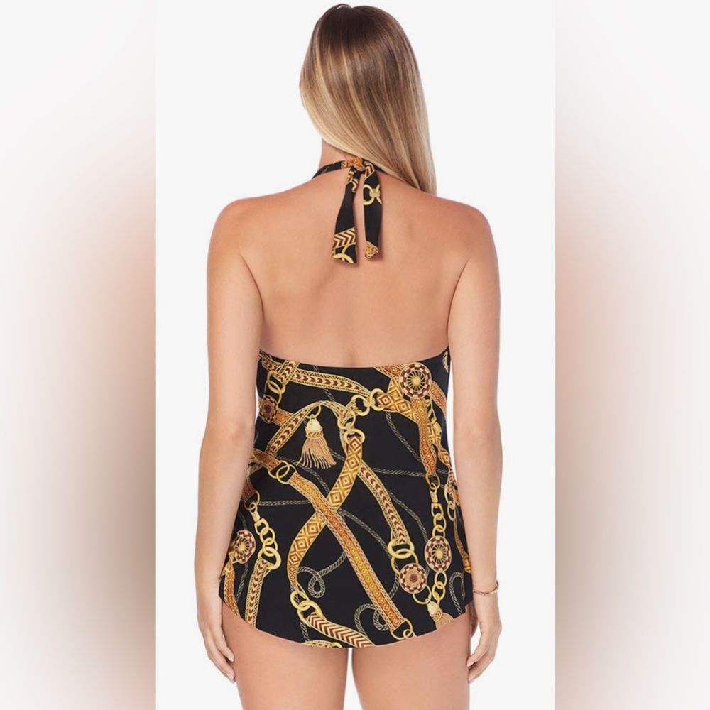 Magicsuit Black and Gold Chain Pattern Top Size 12 NEW with tags - Picture 3 of 10